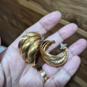 Vintage Twisted Gold Earrings
